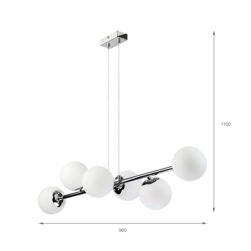 Brilagi - Suspension sur câble MALONY 6xE14/20W/230V chrome brillant