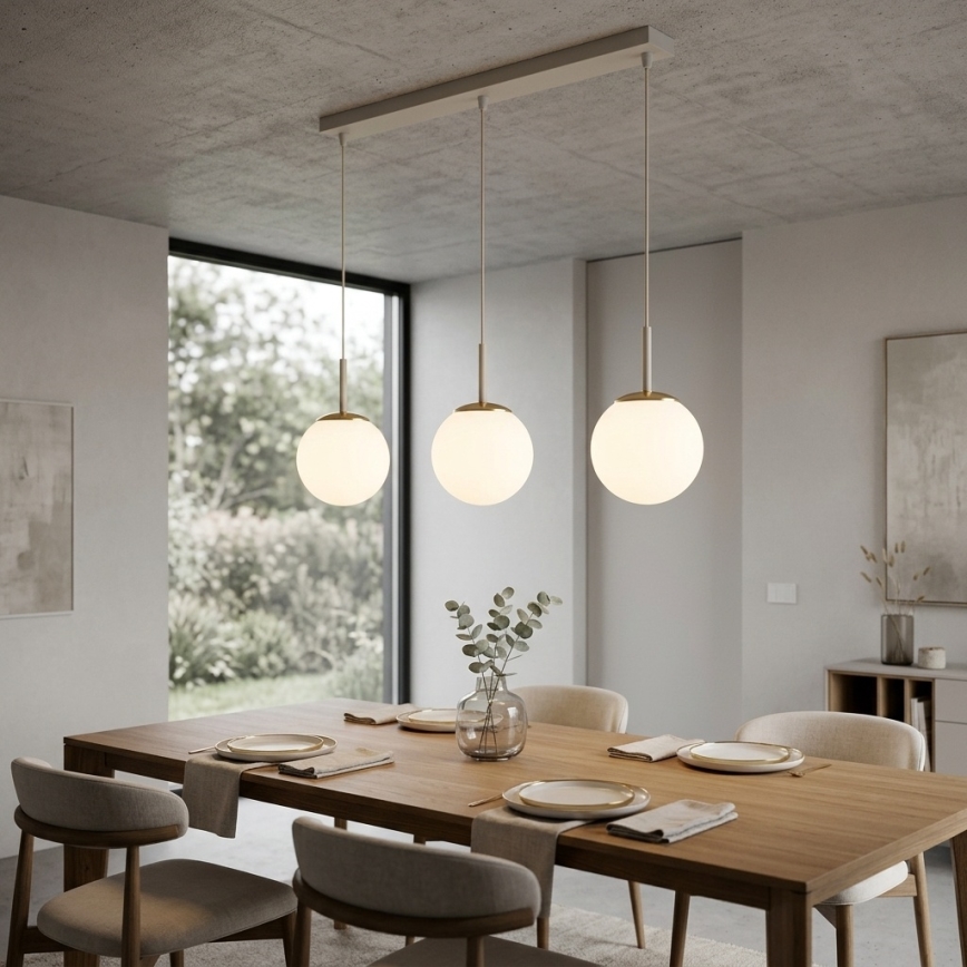 Brilagi - Suspension sur câble MILO 3xE27/60W/230V beige/doré