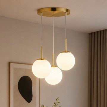 Brilagi - Suspension sur câble MILO 3xE27/60W/230V dorée
