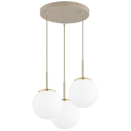 Brilagi - Suspension sur câble MILO ECRU 3xE27/60W/230V beige/doré