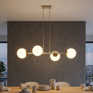 Brilagi - Suspension sur câble MILO ECRU 4xE27/60W/230V beige/doré