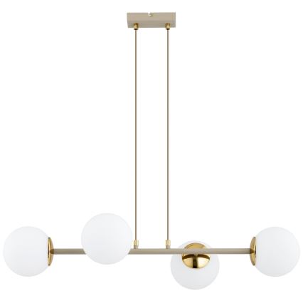 Brilagi - Suspension sur câble MILO ECRU 4xE27/60W/230V beige/doré