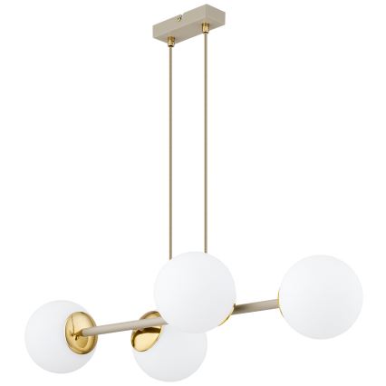 Brilagi - Suspension sur câble MILO ECRU 4xE27/60W/230V beige/doré
