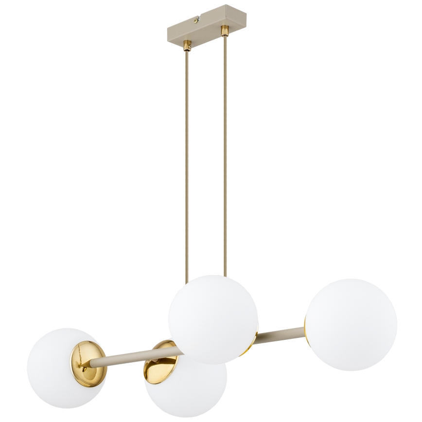 Brilagi - Suspension sur câble MILO ECRU 4xE27/60W/230V beige/doré