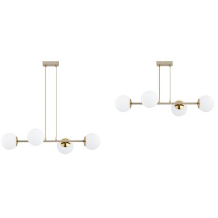 Brilagi - Suspension sur câble MILO ECRU 4xE27/60W/230V beige/doré