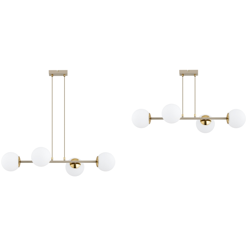 Brilagi - Suspension sur câble MILO ECRU 4xE27/60W/230V beige/doré