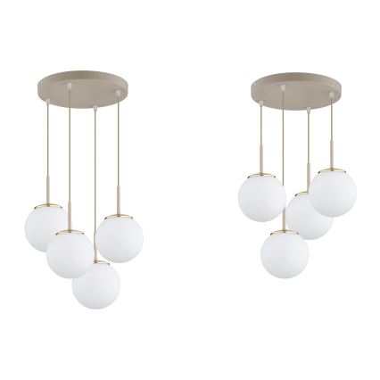 Brilagi - Suspension sur câble MILO ECRU 4xE27/60W/230V beige/dorée