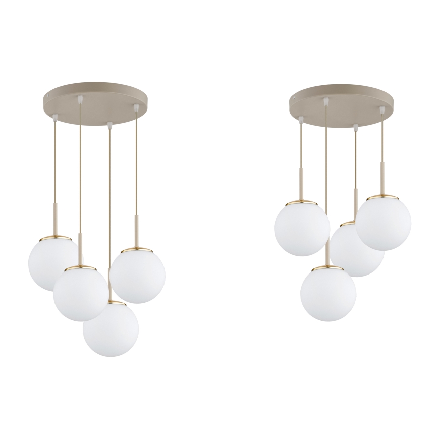 Brilagi - Suspension sur câble MILO ECRU 4xE27/60W/230V beige/dorée