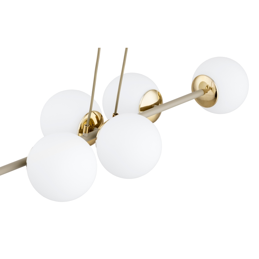 Brilagi - Suspension sur câble MILO ECRU 6xE27/60W/230V beige/doré