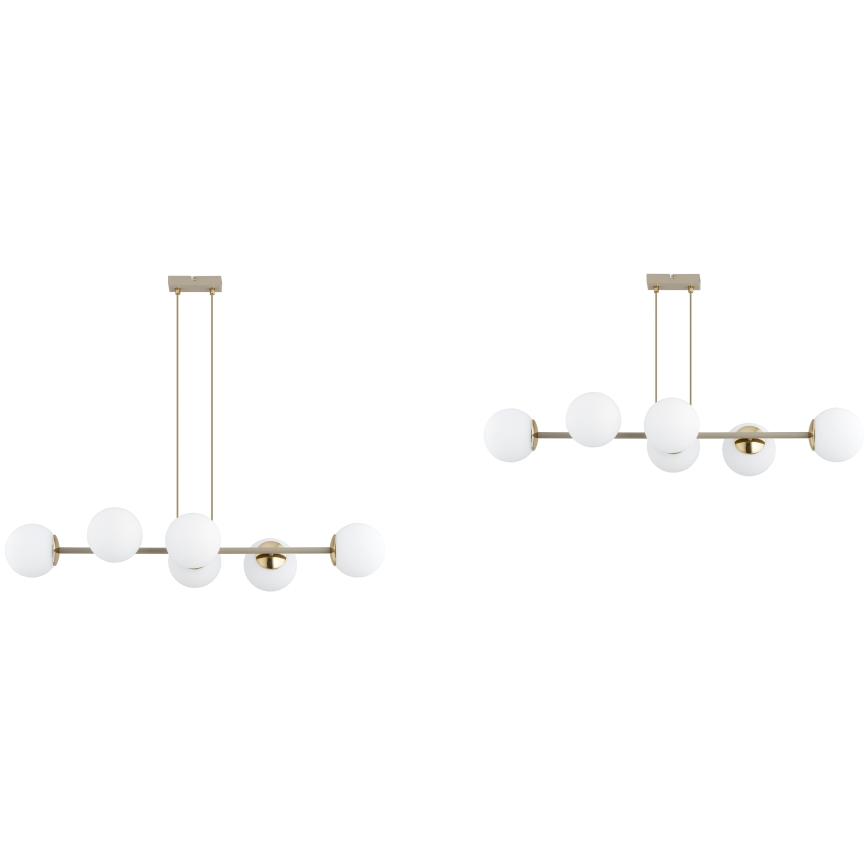 Brilagi - Suspension sur câble MILO ECRU 6xE27/60W/230V beige/doré