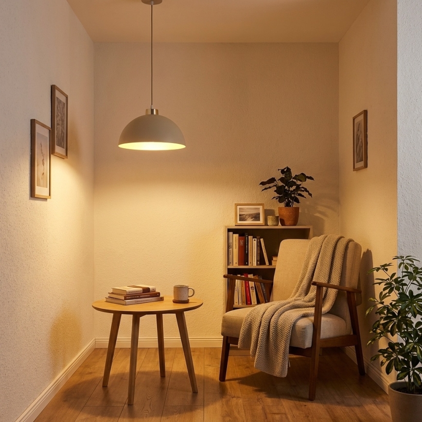 Brilagi - Suspension sur câble MOON 1xE27/60W/230V Ø 30 cm beige/doré
