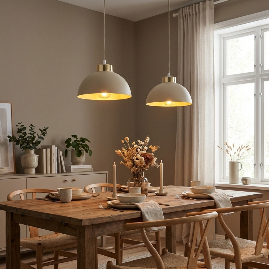 Brilagi - Suspension sur câble MOON 2xE27/60W/230V beige/doré