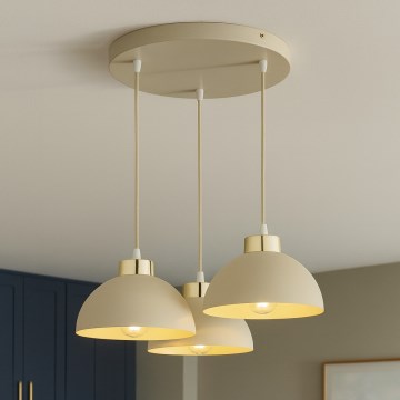 Brilagi - Suspension sur câble MOON 3xE27/60W/230V beige/doré