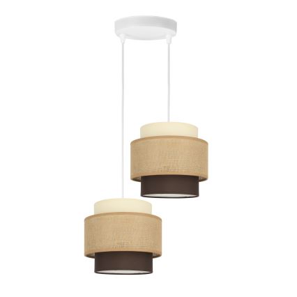 Brilagi - Suspension sur câble RESNA 2xE27/60W/230V Ø 30 cm beige/noir