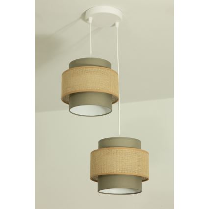 Brilagi - Suspension sur câble RESNA 2xE27/60W/230V Ø 30 cm brun/beige