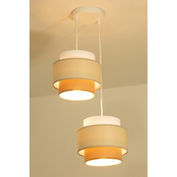 Brilagi - Suspension sur câble RESNA 2xE27/60W/230V Ø 30 cm crème/beige