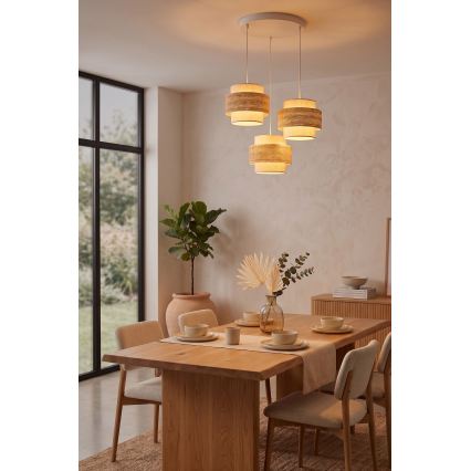 Brilagi - Suspension sur câble SPACE 3x E27/60 W/230 V, Ø 40 cm, beige/crème