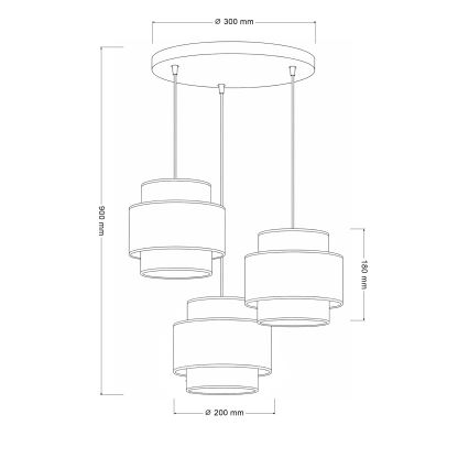 Brilagi - Suspension sur câble SPACE 3x E27/60 W/230 V, Ø 40 cm, beige/crème