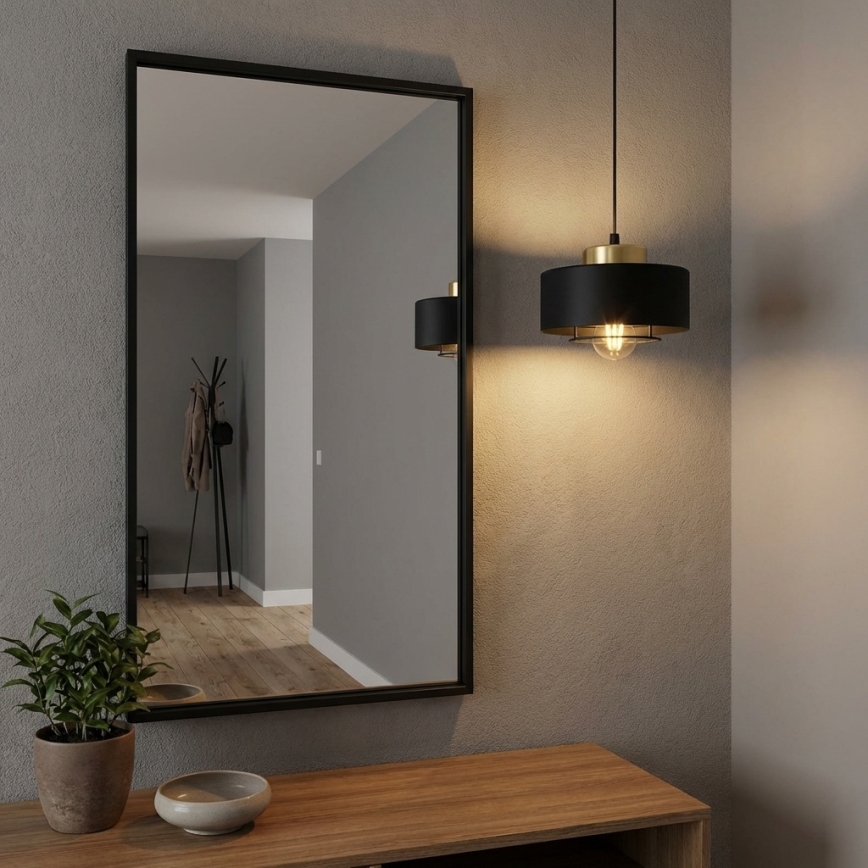 Brilagi - Suspension sur câble SPRING 1xE27/60W/230V Ø 20 cm noir/doré