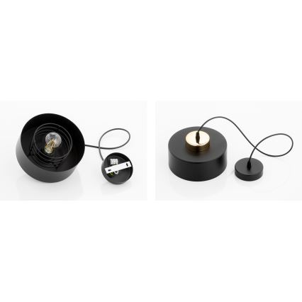 Brilagi - Suspension sur câble SPRING 1xE27/60W/230V Ø 20 cm noir/doré