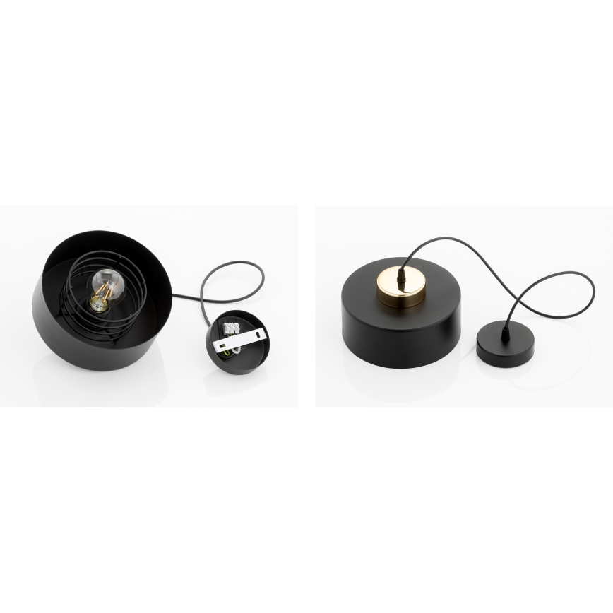 Brilagi - Suspension sur câble SPRING 1xE27/60W/230V Ø 20 cm noir/doré