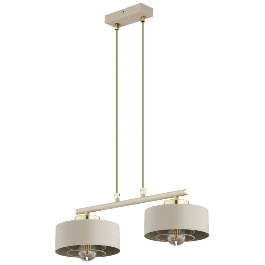 Brilagi - Suspension sur câble SPRING 2xE27/60W/230V beige/doré