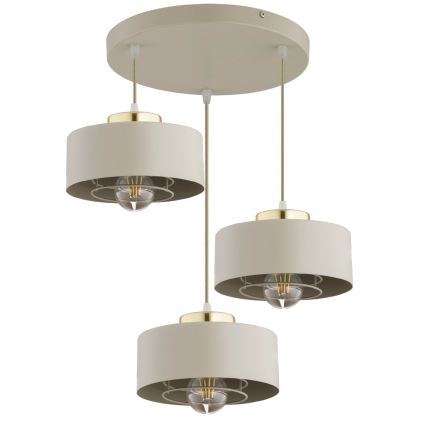 Brilagi - Suspension sur câble SPRING 3xE27/60W/230V beige/doré