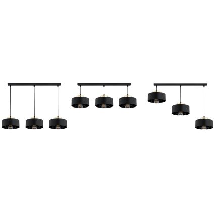 Brilagi - Suspension sur câble SPRING 3xE27/60W/230V noir/doré