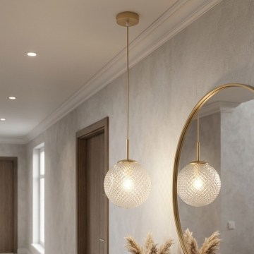 Brilagi - Suspension sur câble STELLA 1xE27/60W/230V Ø 18 cm beige/doré