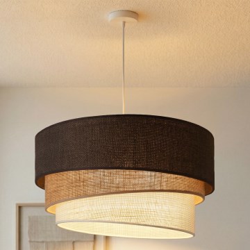 Brilagi - Suspension sur câble TRIO 3xE27/60W/230V Ø 60 cm marron/beige/blanc