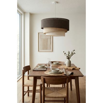 Brilagi - Suspension sur câble TRIO 3xE27/60W/230V Ø 60 cm marron/beige/blanc