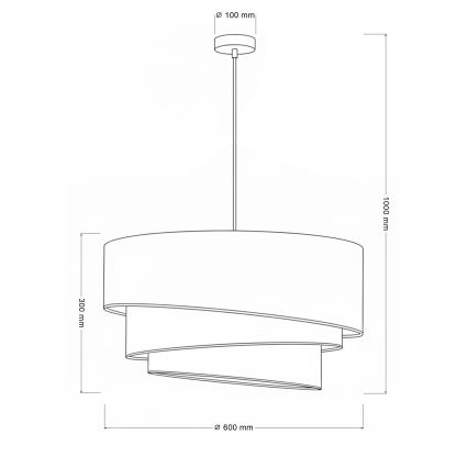 Brilagi - Suspension sur câble TRIO 3xE27/60W/230V Ø 60 cm marron/beige/blanc