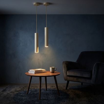 Brilagi - Suspension sur câble TUBE 1xGU10/15W/230V beige/doré