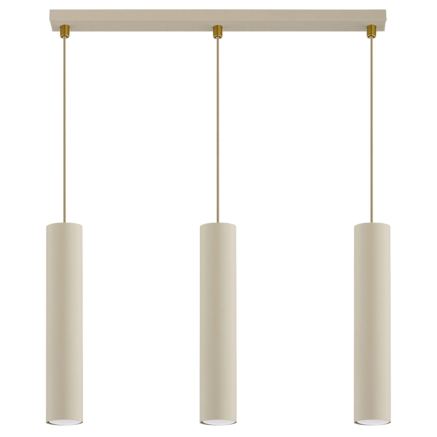 Brilagi - Suspension sur câble TUBE 3xGU10/15W/230V beige/doré