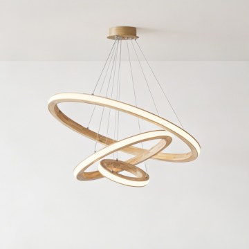 Brilagi - Suspension sur câble UMEA WOOD LED/45W/230V Ø 60 cm en bois d'hévéa