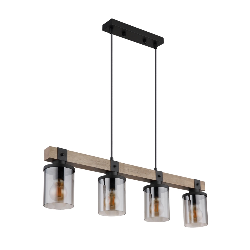 Brilagi - Suspension sur câble VISTA 4xE27/60W/230V chêne