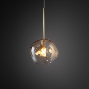 Brilagi - Suspension sur câble VULCANO 1xG9/8W/230V Ø 15 cm dorée / beige fumé