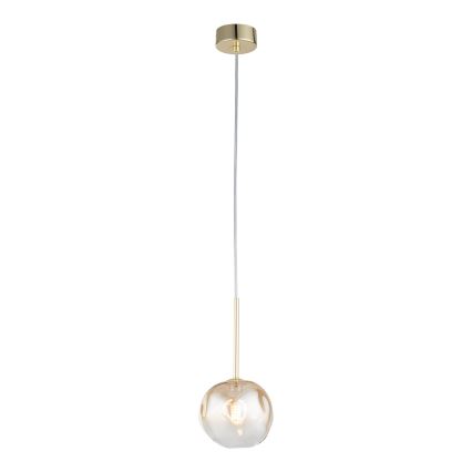 Brilagi - Suspension sur câble VULCANO 1xG9/8W/230V Ø 15 cm dorée / beige fumé