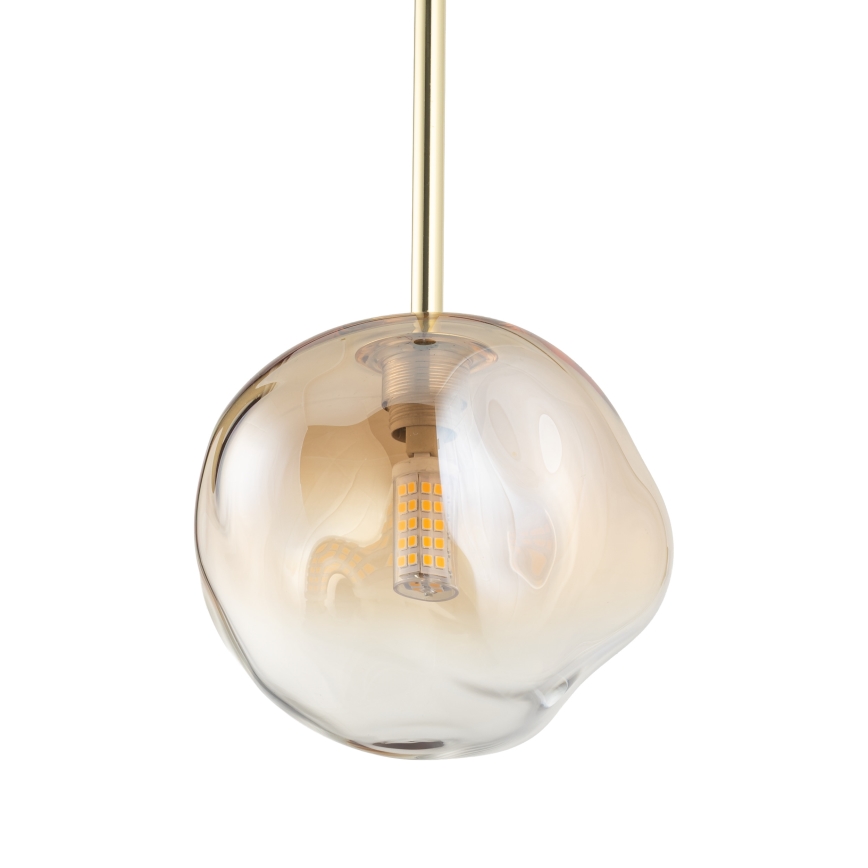 Brilagi - Suspension sur câble VULCANO 1xG9/8W/230V Ø 15 cm dorée / beige fumé