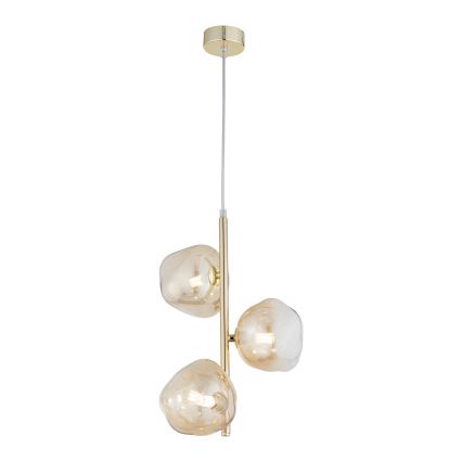 Brilagi - Suspension sur câble VULCANO 3xG9/8W/230V doré/beige fumé