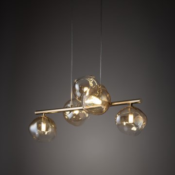 Brilagi - Suspension sur câble VULCANO 5xG9/8W/230V doré/beige fumé