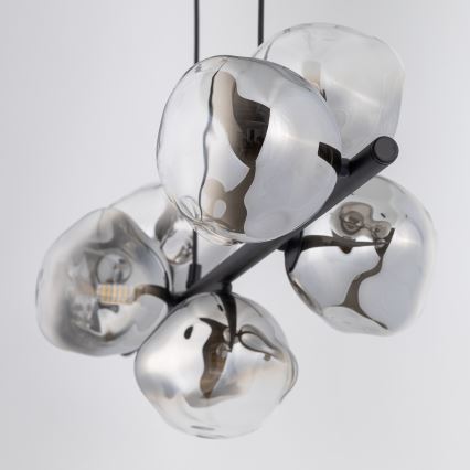 Brilagi - Suspension sur câble VULCANO 7xG9/8W/230V noir / noir fumé