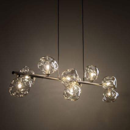 Brilagi - Suspension sur câble VULCANO 9xG9/8W/230V bronze/beige fumé