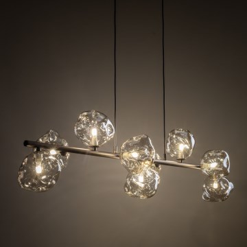 Brilagi - Suspension sur câble VULCANO 9xG9/8W/230V brun / beige fumé