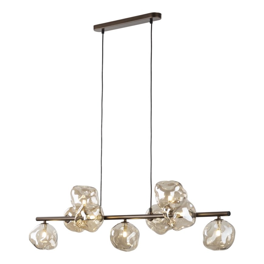 Brilagi - Suspension sur câble VULCANO 9xG9/8W/230V brun / beige fumé