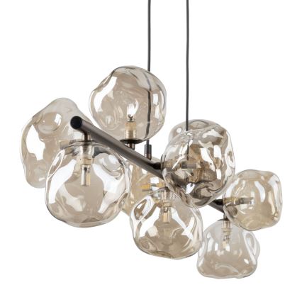 Brilagi - Suspension sur câble VULCANO 9xG9/8W/230V brun / beige fumé