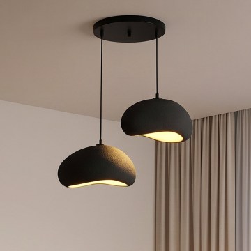 Brilagi - Suspension sur câble WABI SABI 2xE27/40W/230V Ø 60 cm noire