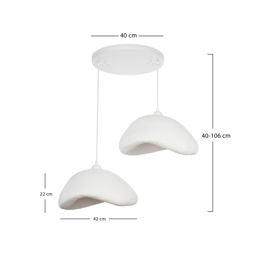 Brilagi - Suspension sur câble WABI SABI 2xE27/40W/230V Ø 74 cm blanche