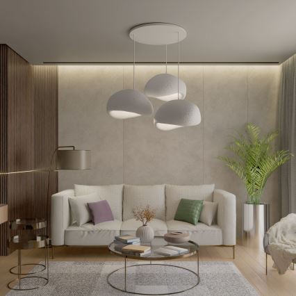 Brilagi - Suspension sur câble WABI SABI 3xE27/40W/230V Ø 60 cm blanche