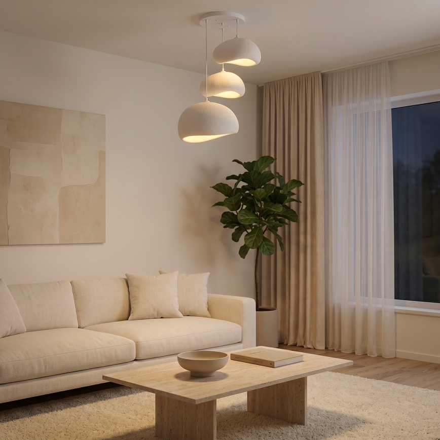 Brilagi - Suspension sur câble WABI SABI 3xE27/40W/230V, Ø 76 cm, blanche